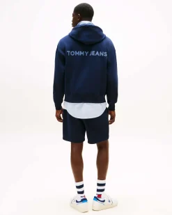 Felpa Tommy Jeans blu con cappuccio e chiusura zip