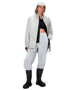 Fishtail Jacket grigio perla con cappuccio e tasche laterali con patta