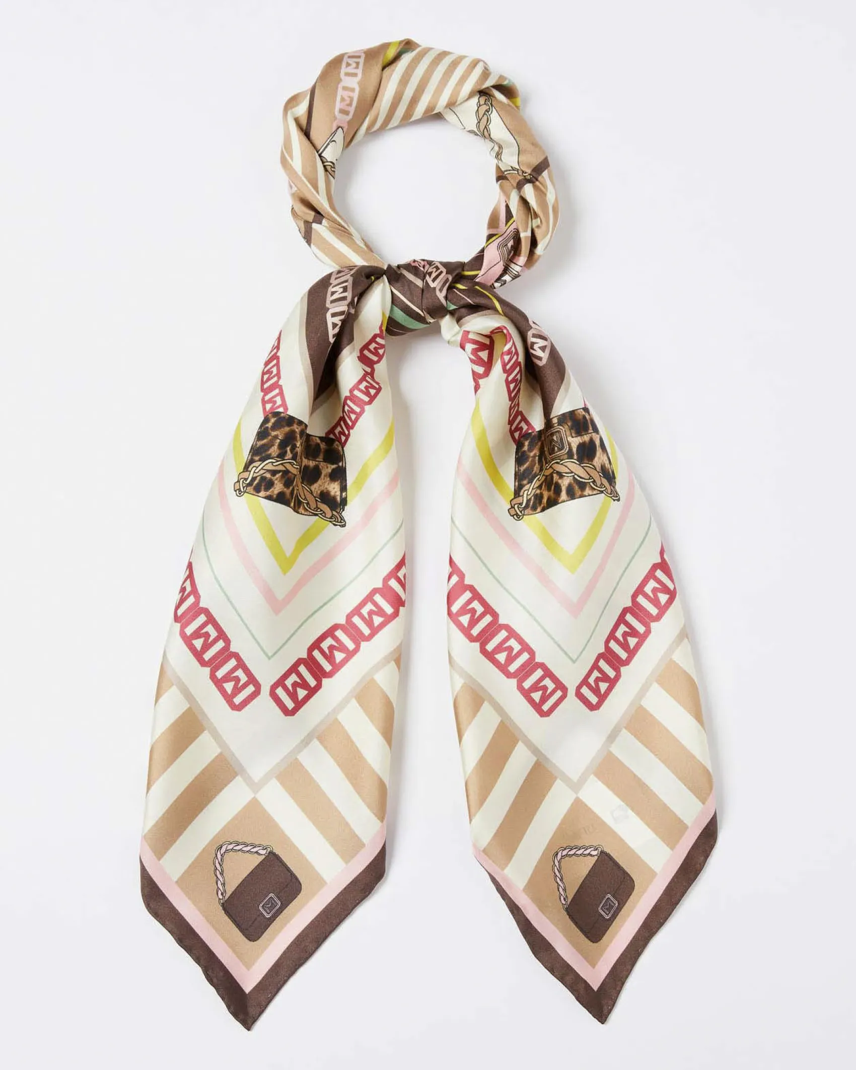 Foulard color cammello e rosa Marella a fantasia bag Emily