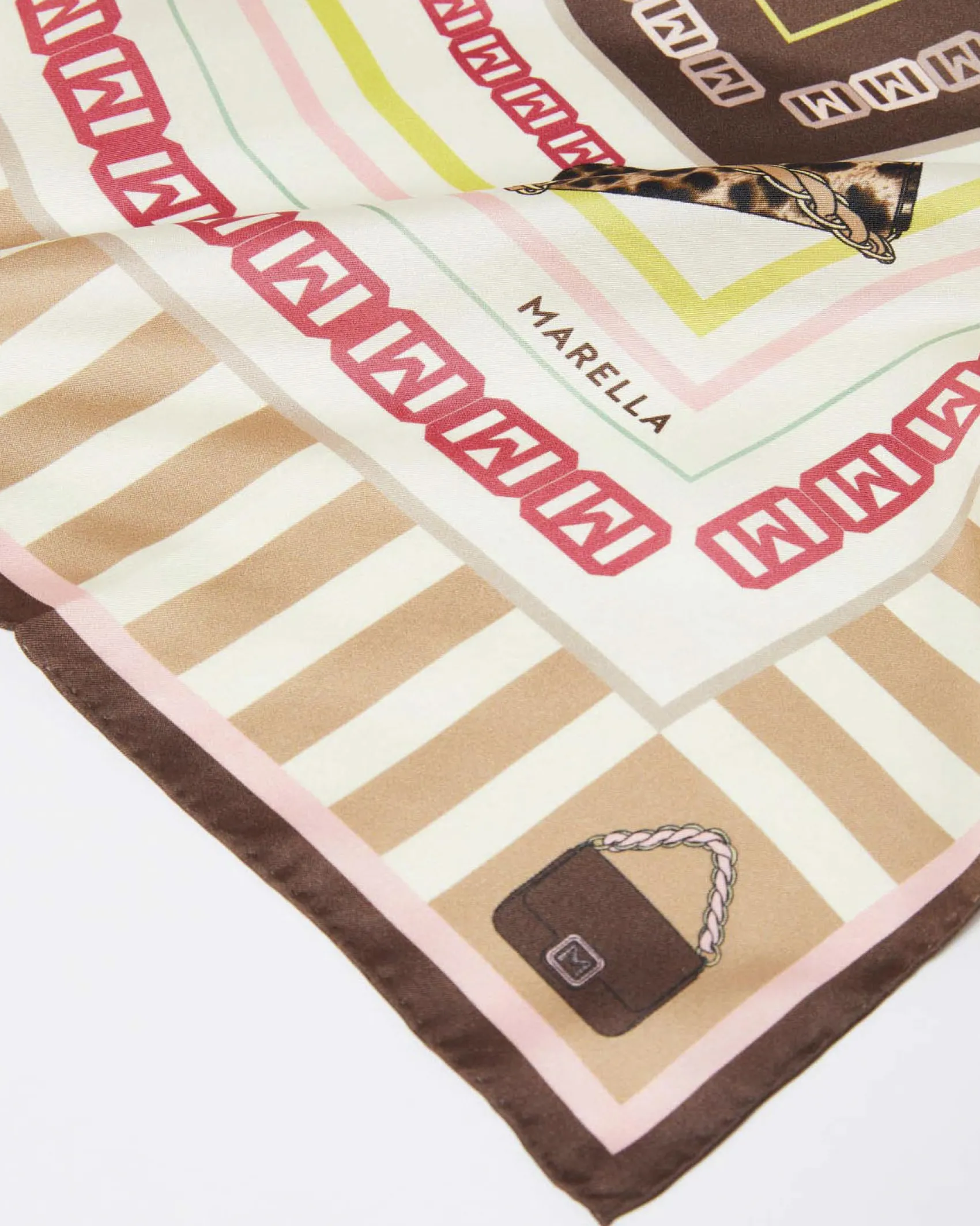 Foulard color cammello e rosa Marella a fantasia bag Emily