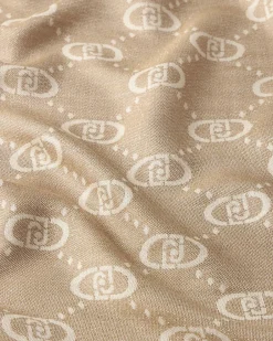 Foulard Liu Jo Accessories oro in viscosa con motivo in rilievo