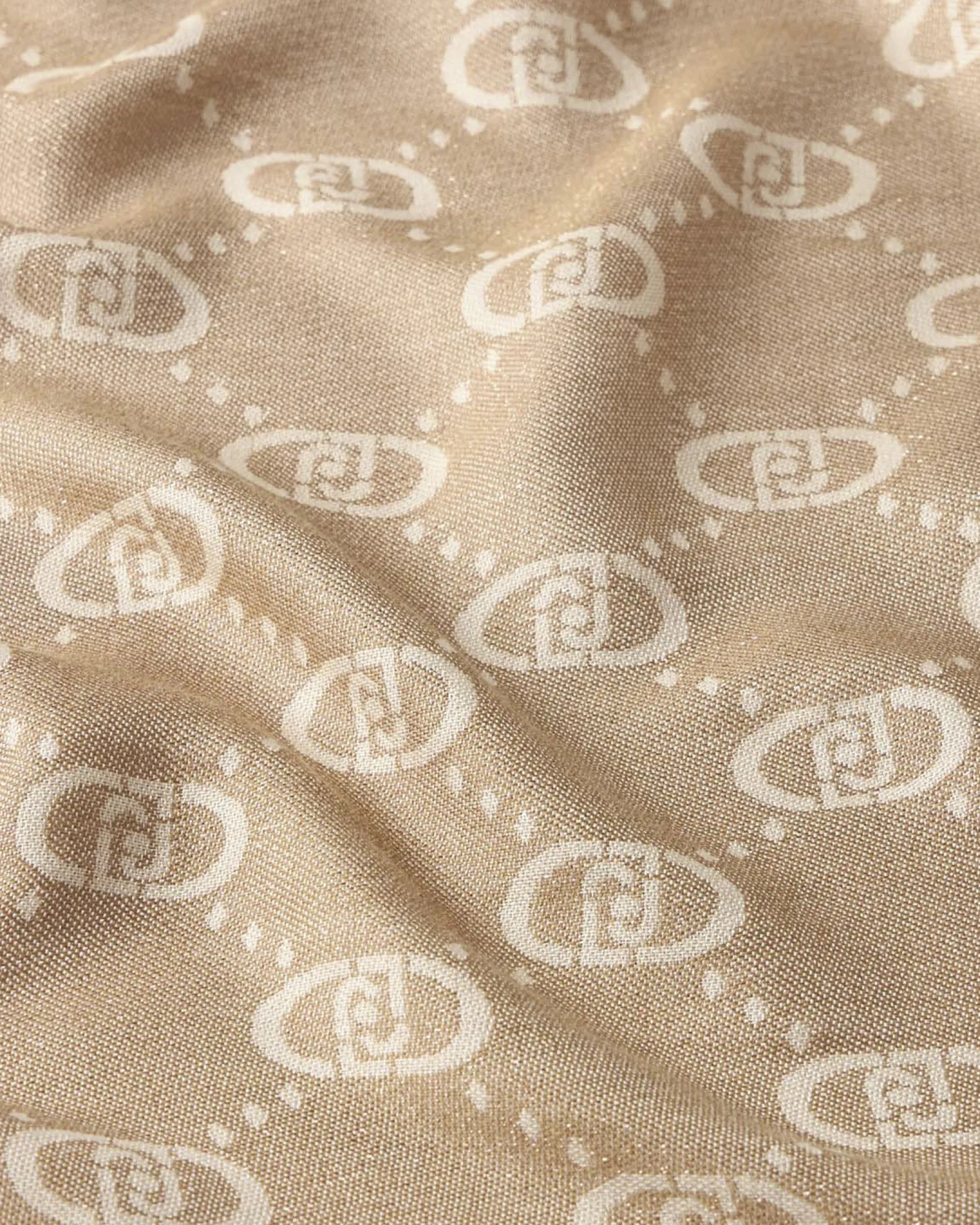 Foulard Liu Jo Accessories oro in viscosa con motivo in rilievo