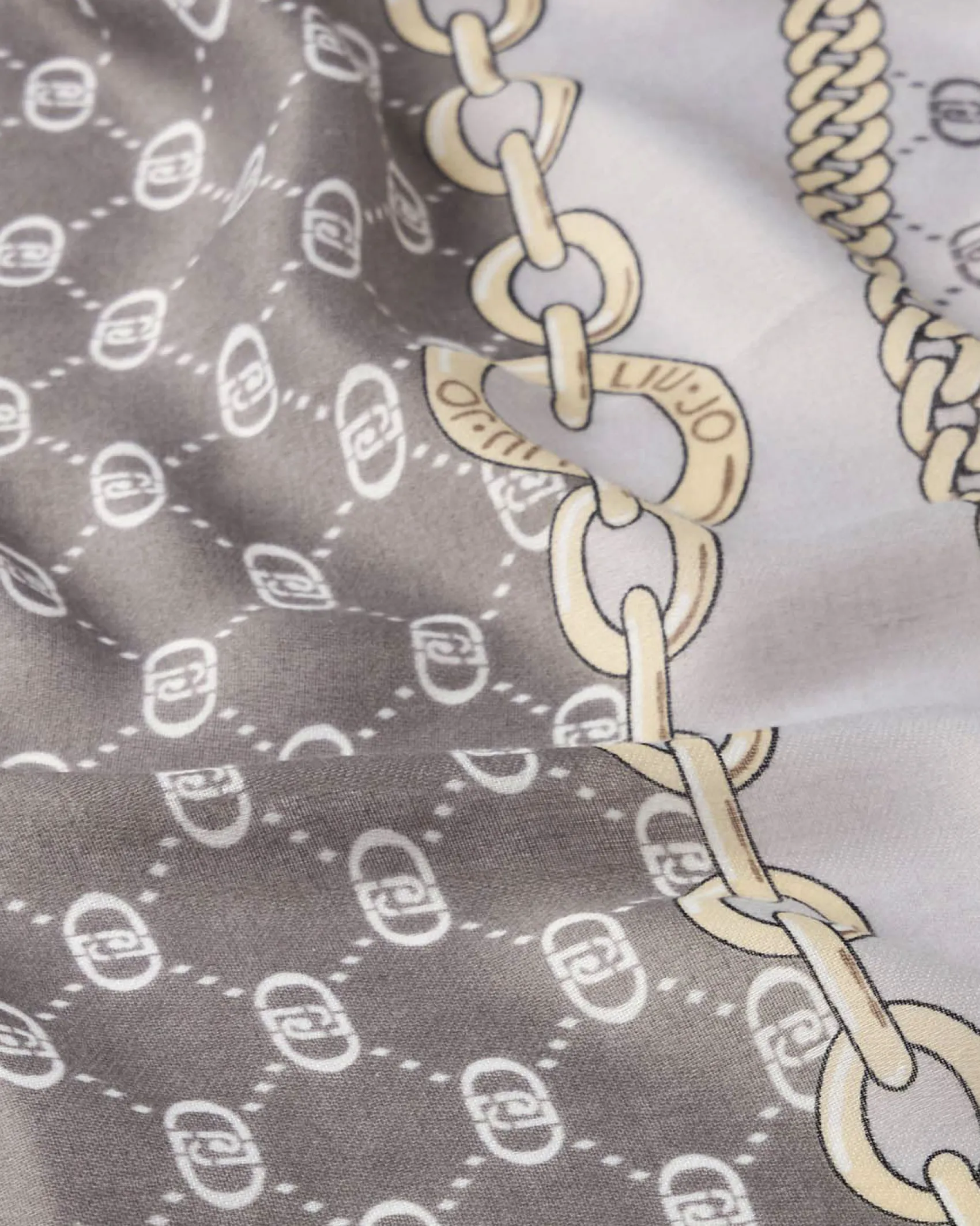 Foulard Liu Jo Accessories nero con stampa catena e logo