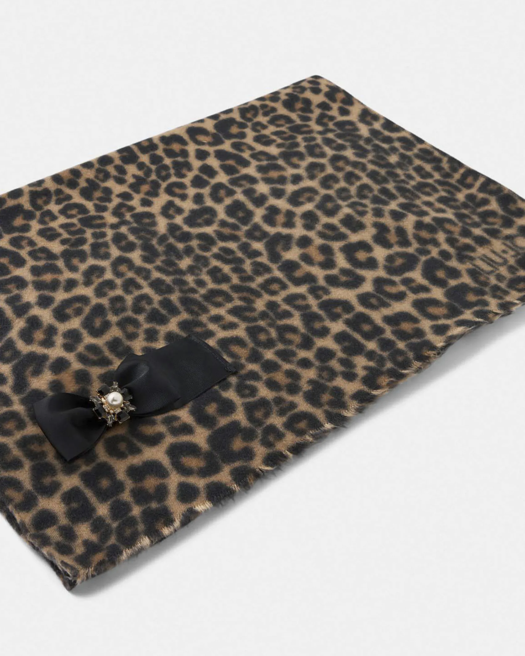 Foulard Liu Jo Accessories animalier con fiocco decorativo