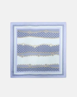 Foulard Liu Jo Accessories azzurro con motivo catene stampato