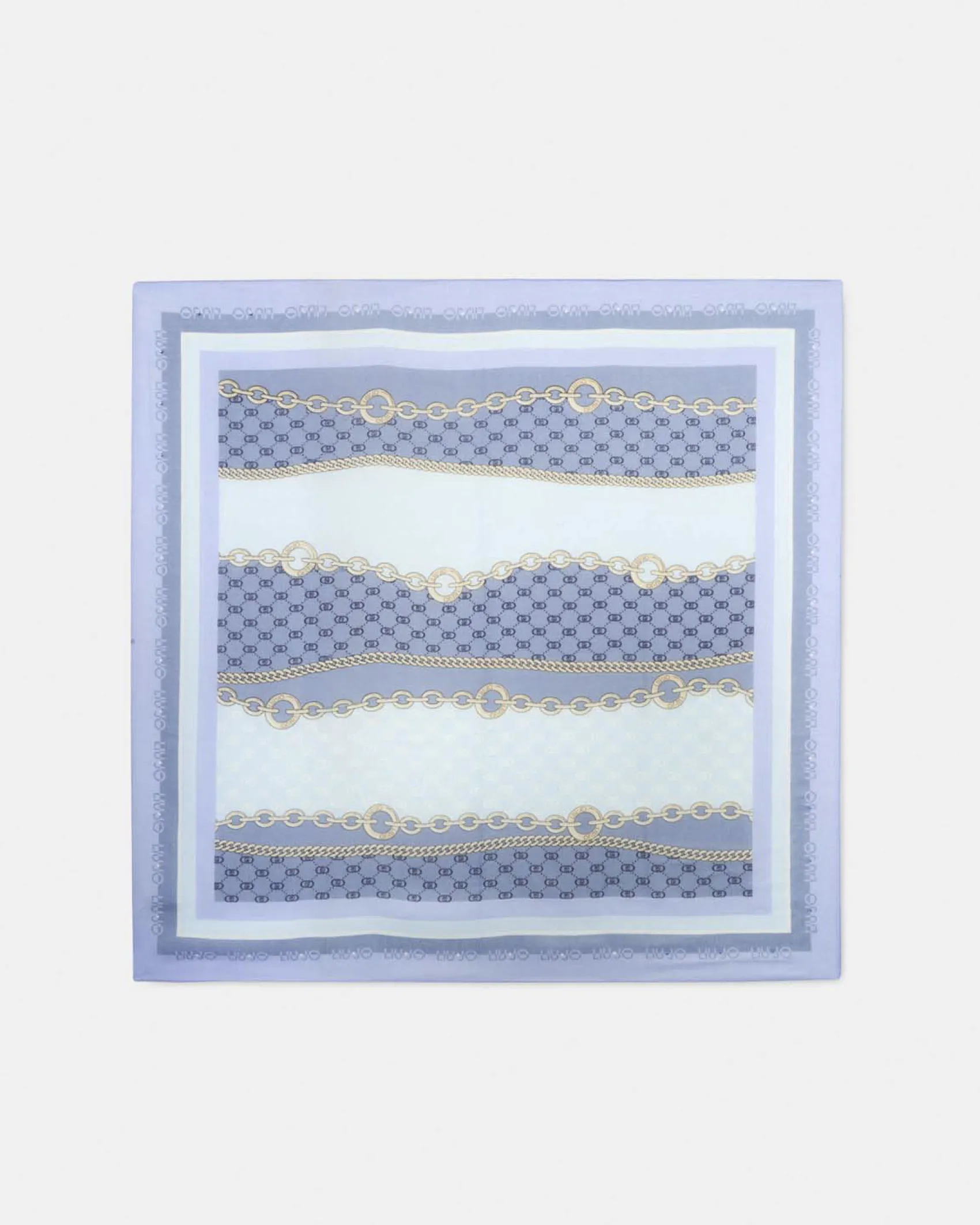 Foulard Liu Jo Accessories azzurro con motivo catene stampato