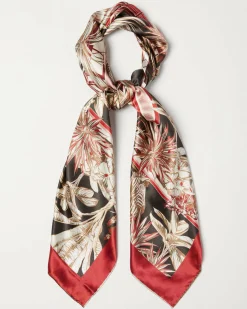 Foulard rosso e blu Marella a fantasia multicolore
