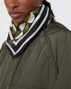 Foulard verde e avorio in seta Weekend Max Mara a fantasia pois