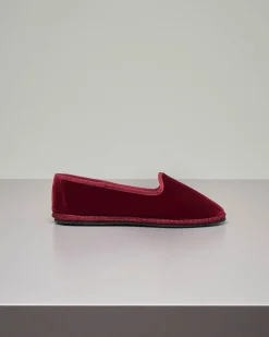 Friulane in velluto color bordeaux