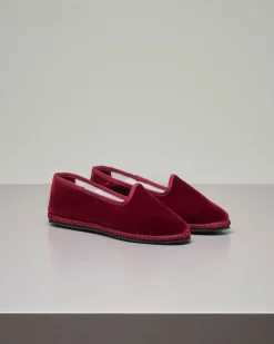 Friulane in velluto color bordeaux