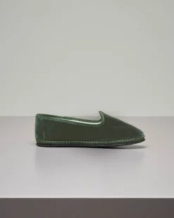 Friulane in velluto verde militare