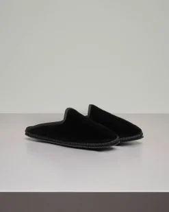 Friulane modello sabot in velluto nero