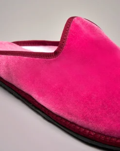 Friulane modello sabot in velluto color rosa antico