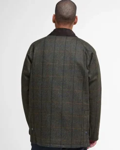 Giacca Barbour Bedale in lana a fantasia check verde militare