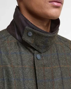 Giacca Barbour Bedale in lana a fantasia check verde militare