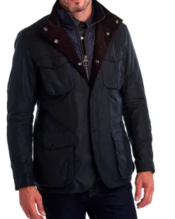 Giacca Barbour Ogstone Waxed Cotton blu