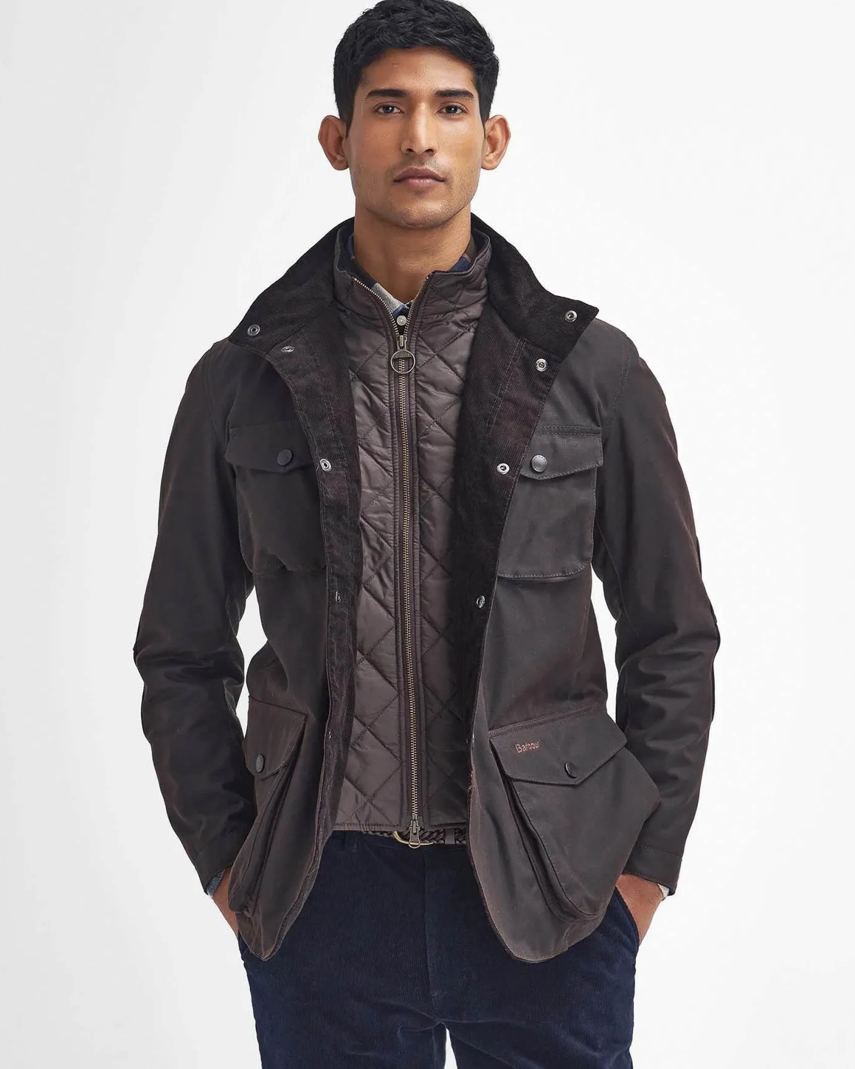 Giacca Barbour Ogstone Waxed Cotton marrone