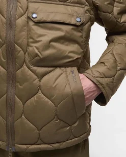 Giacca Barbour Re-Engineered Hooded Spey color fango in nylon ad onde con cappuccio
