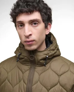 Giacca Barbour Re-Engineered Hooded Spey color fango in nylon ad onde con cappuccio
