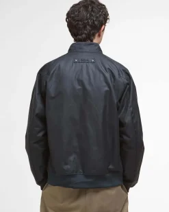Giacca bomber Barbour Modern Royston blu in cotone cerato