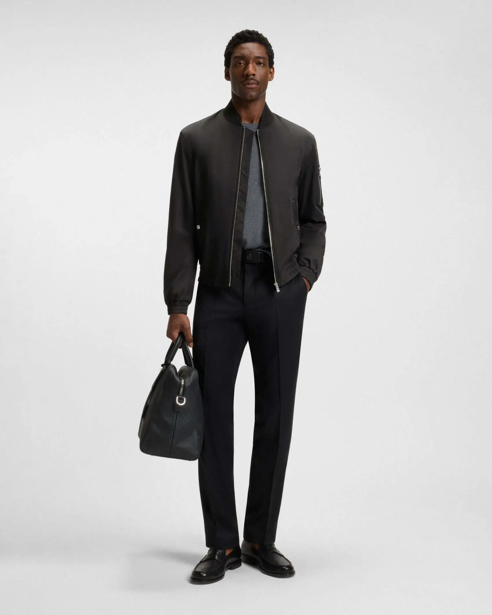 Giacca bomber Boss nera idrorepellente