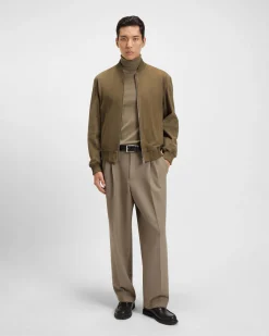 Giacca bomber Muller Boss in pelle scamosciata color cammello