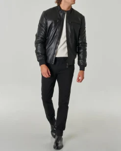 Giacca bomber Sands Peuterey nera in pelle