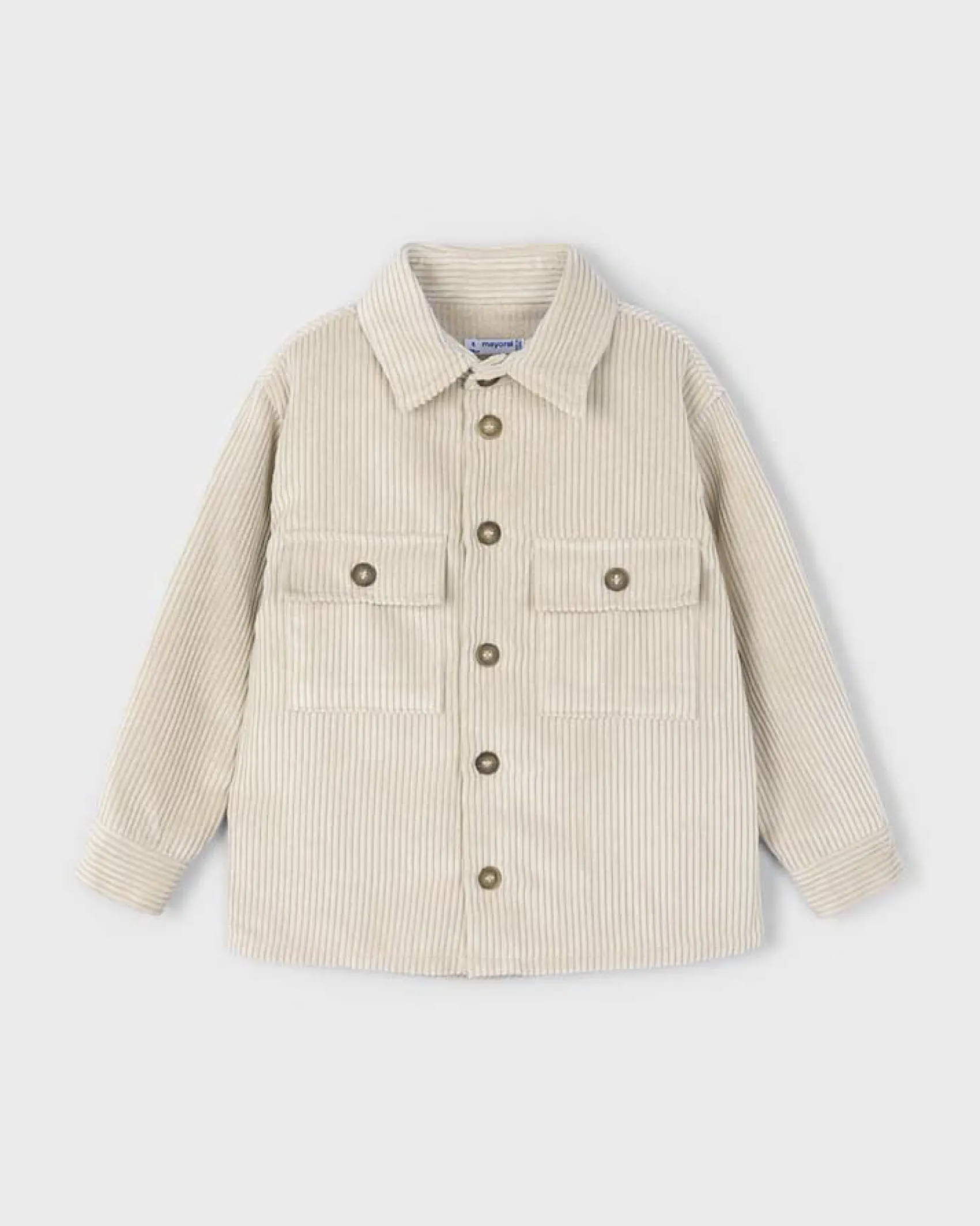 Giacca camicia Mayoral color sabbia in velluto a costine