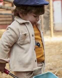 Giacca camicia Mayoral color sabbia in velluto a costine