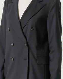 Giacca doppiopetto Hlo! grigio antracite con scollo a rever in misto viscosa