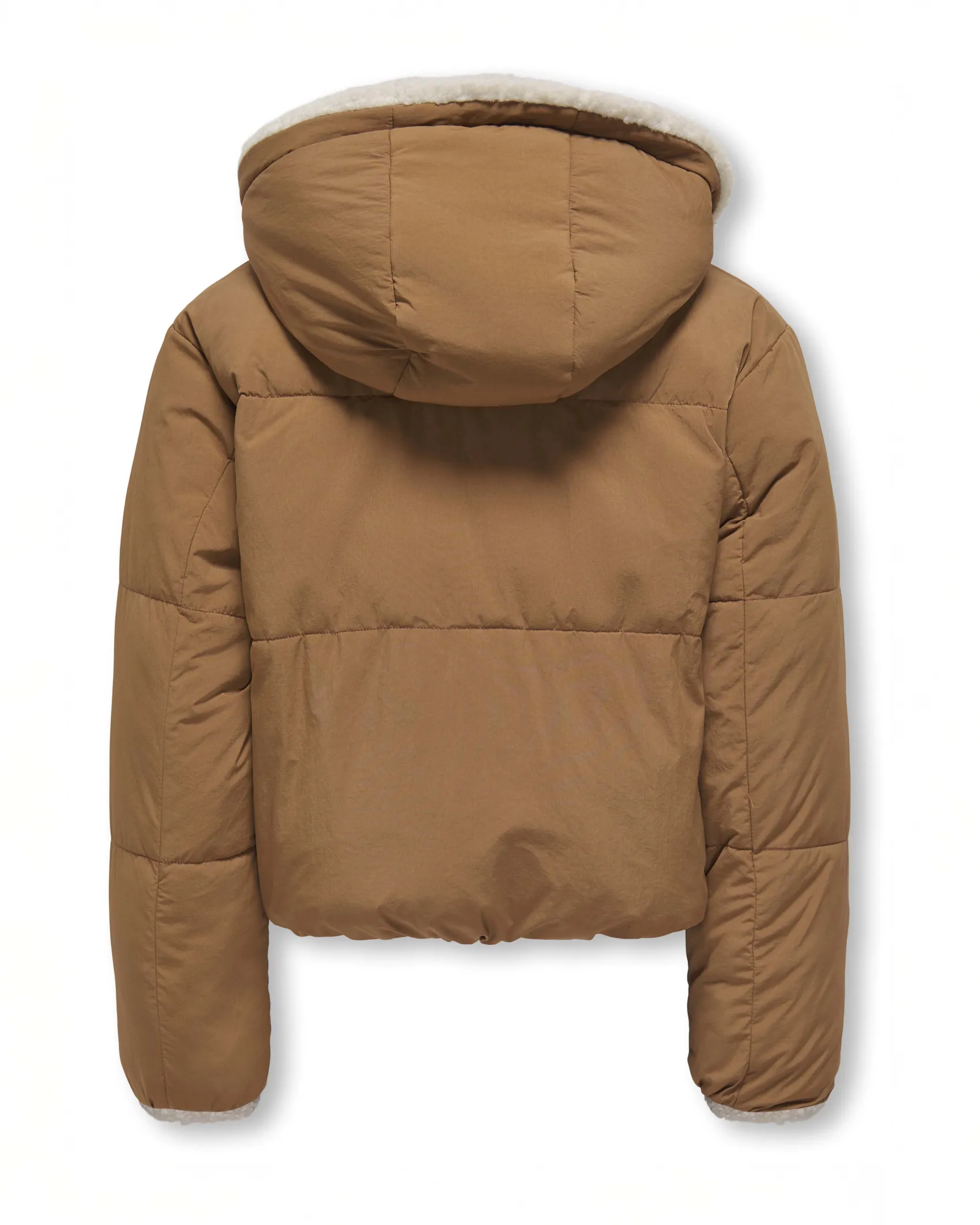 Giacca Kids Only color cammello con doubleface teddy avorio