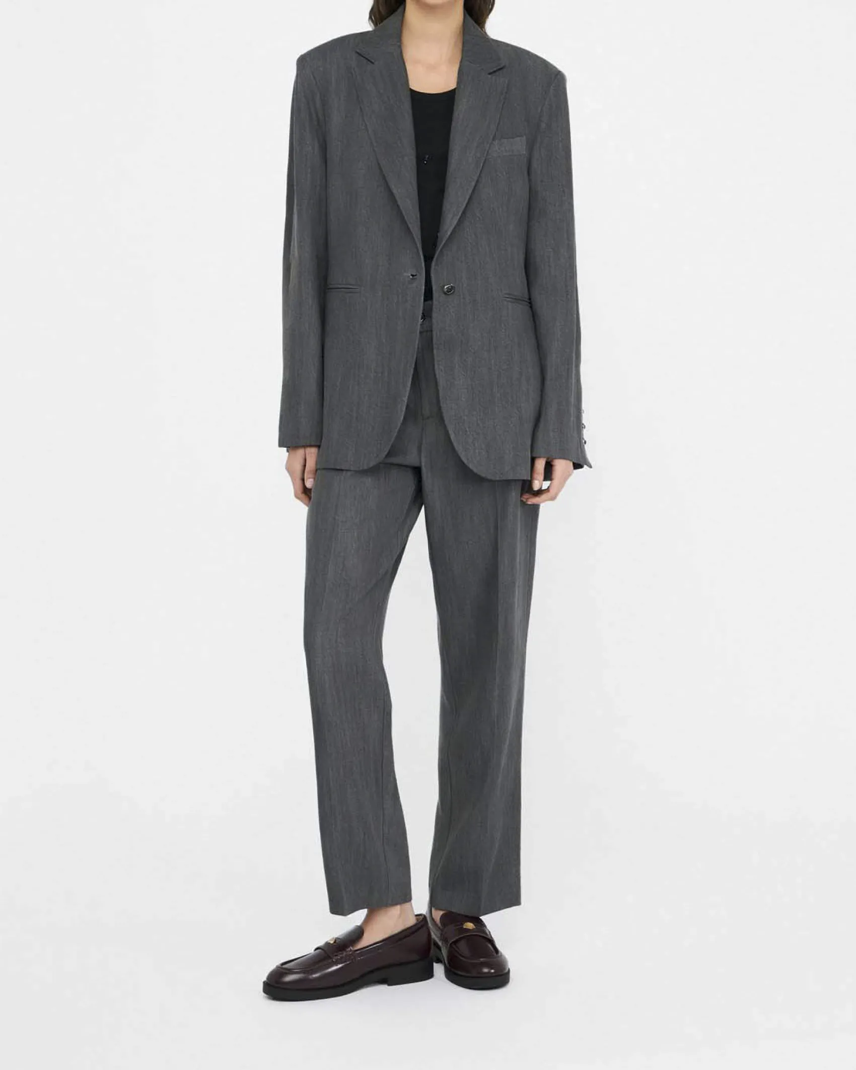 Giacca Liu Jo Jeans grigia in denim di lyocell con bottone