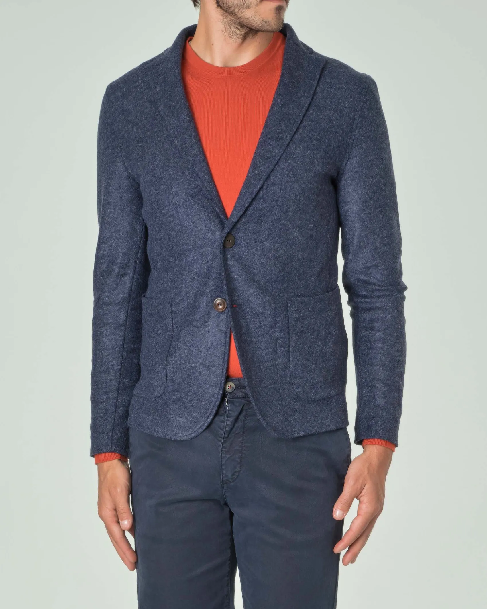 Giacca maglia Paul Baker blu denim in misto lana