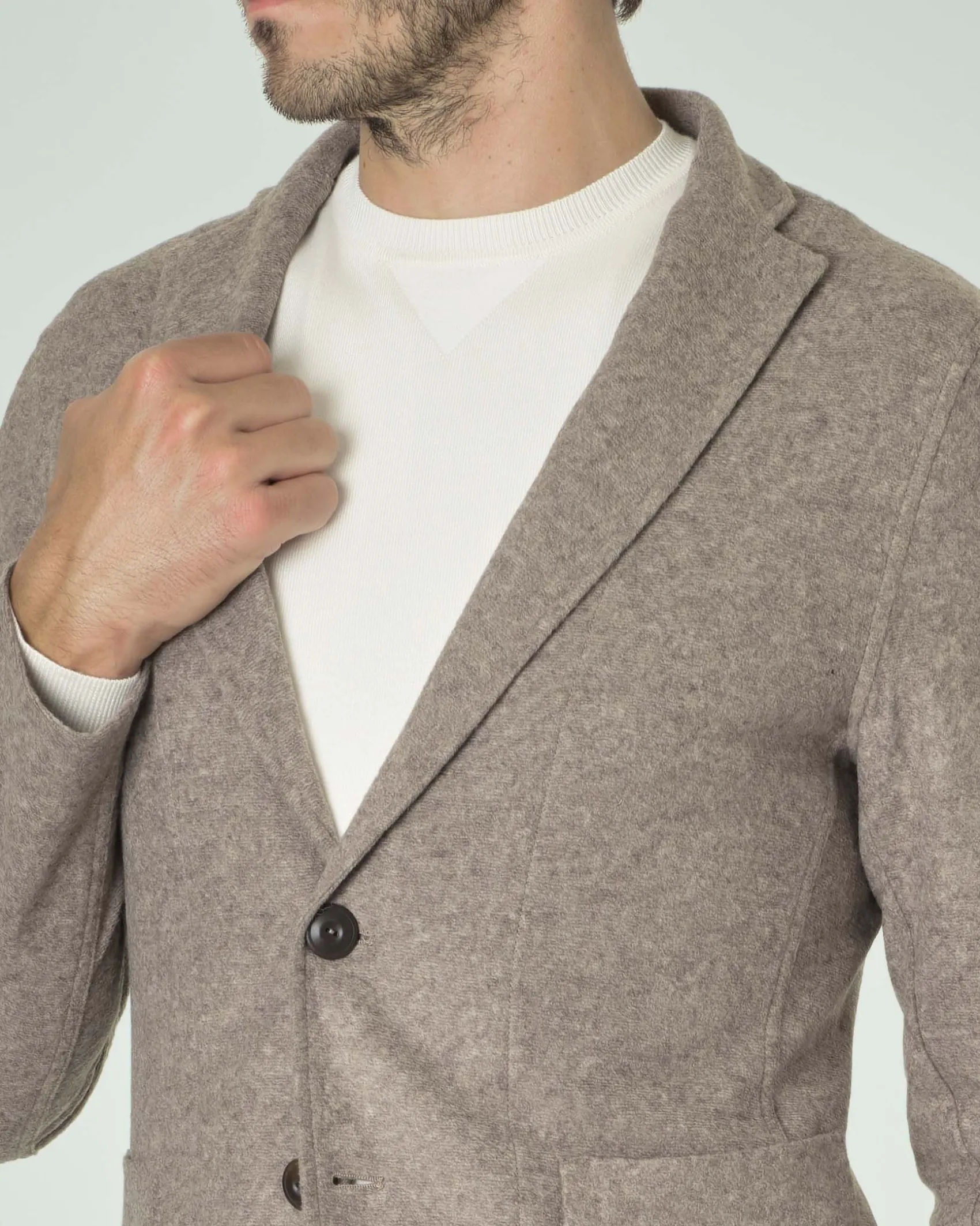 Giacca maglia Paul Baker beige in misto lana
