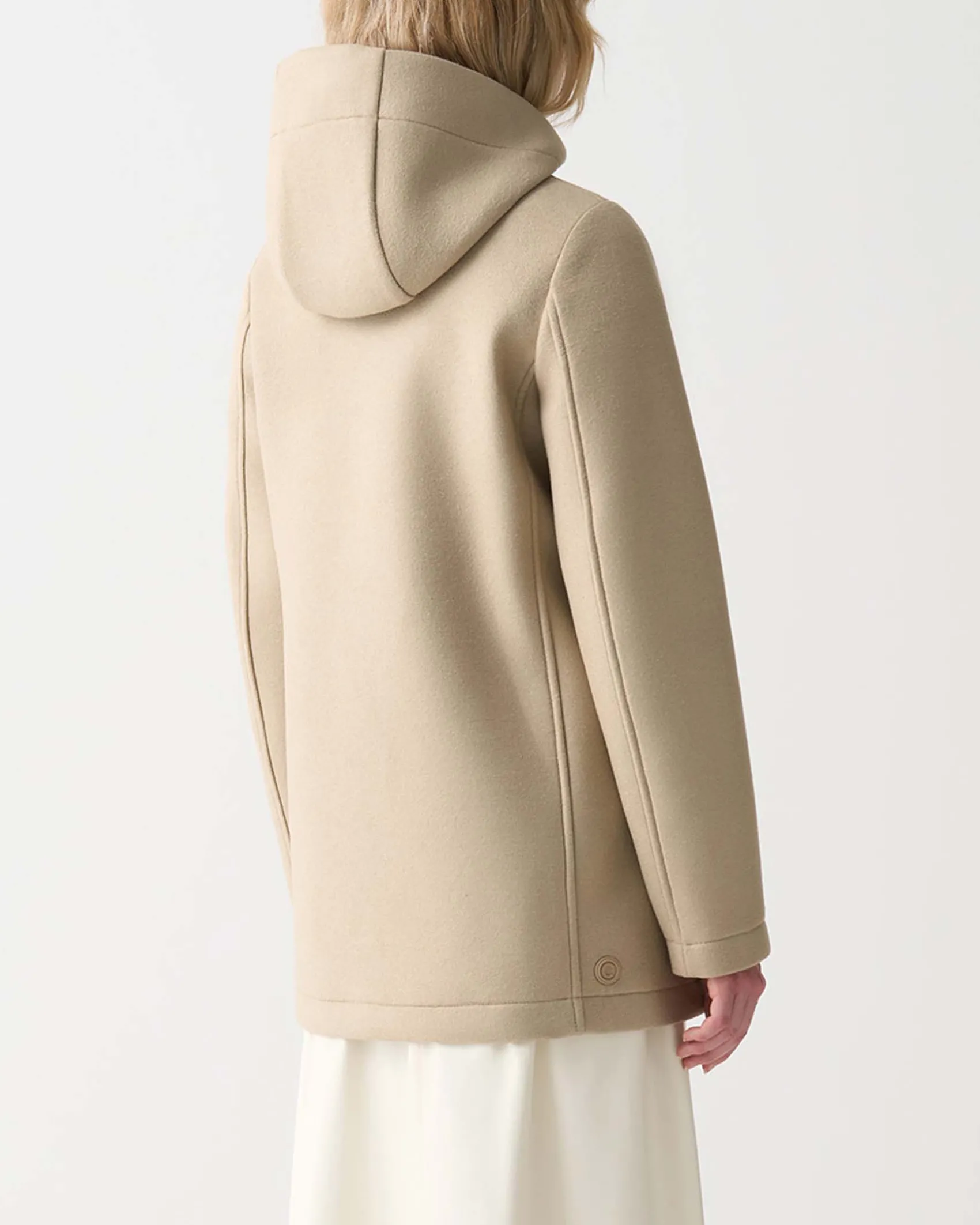 Giaccone beige Colmar Originals in panno di misto lana dalla linea dritta con cappuccio