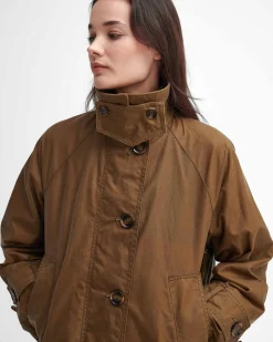Giaccone cerato Hartwick color fango