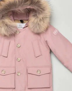 Giaccone Woolrich Artic Parka color malva con pelliccia removibile