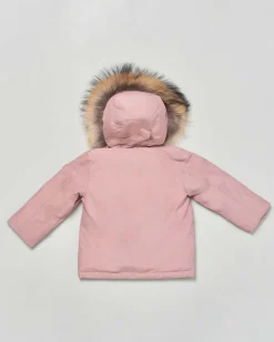 Giaccone Woolrich Artic Parka color malva con pelliccia removibile