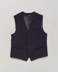 Gilet blu in misto viscosa stretch 4-16 anni