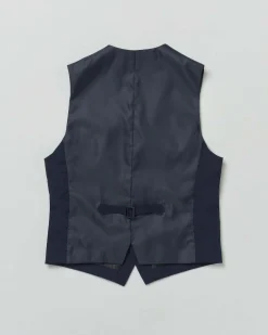 Gilet blu punto milano monopetto