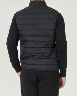 Gilet EA7 nero in piuma con trapuntatura spinata