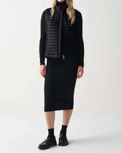 Gilet nero Colmar Originals con parte frontale a trapuntatura orizzontale