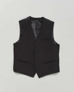 Gilet nero in misto viscosa stretch 10-16 anni