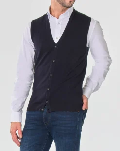 Gilet Paul Baker blu tinta unita con bottoni