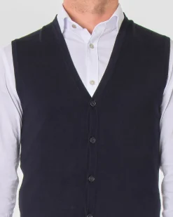Gilet Paul Baker blu tinta unita con bottoni
