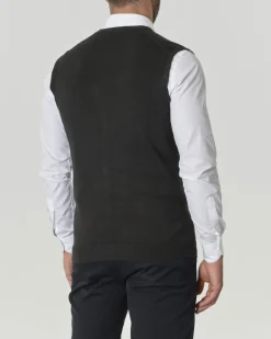 Gilet Paul Baker verde bottiglia tinta unita con bottoni