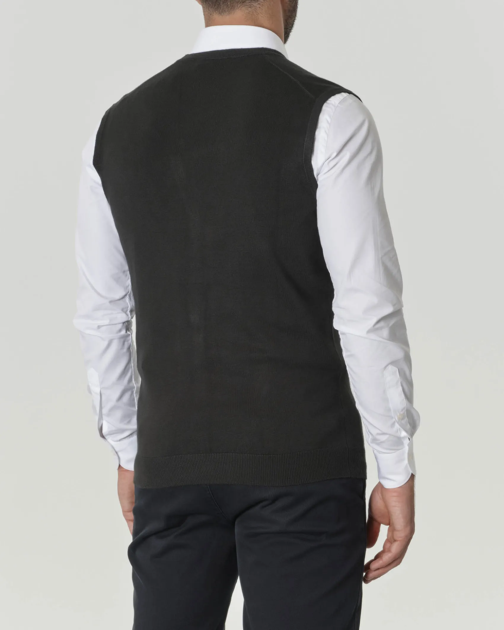 Gilet Paul Baker verde bottiglia tinta unita con bottoni