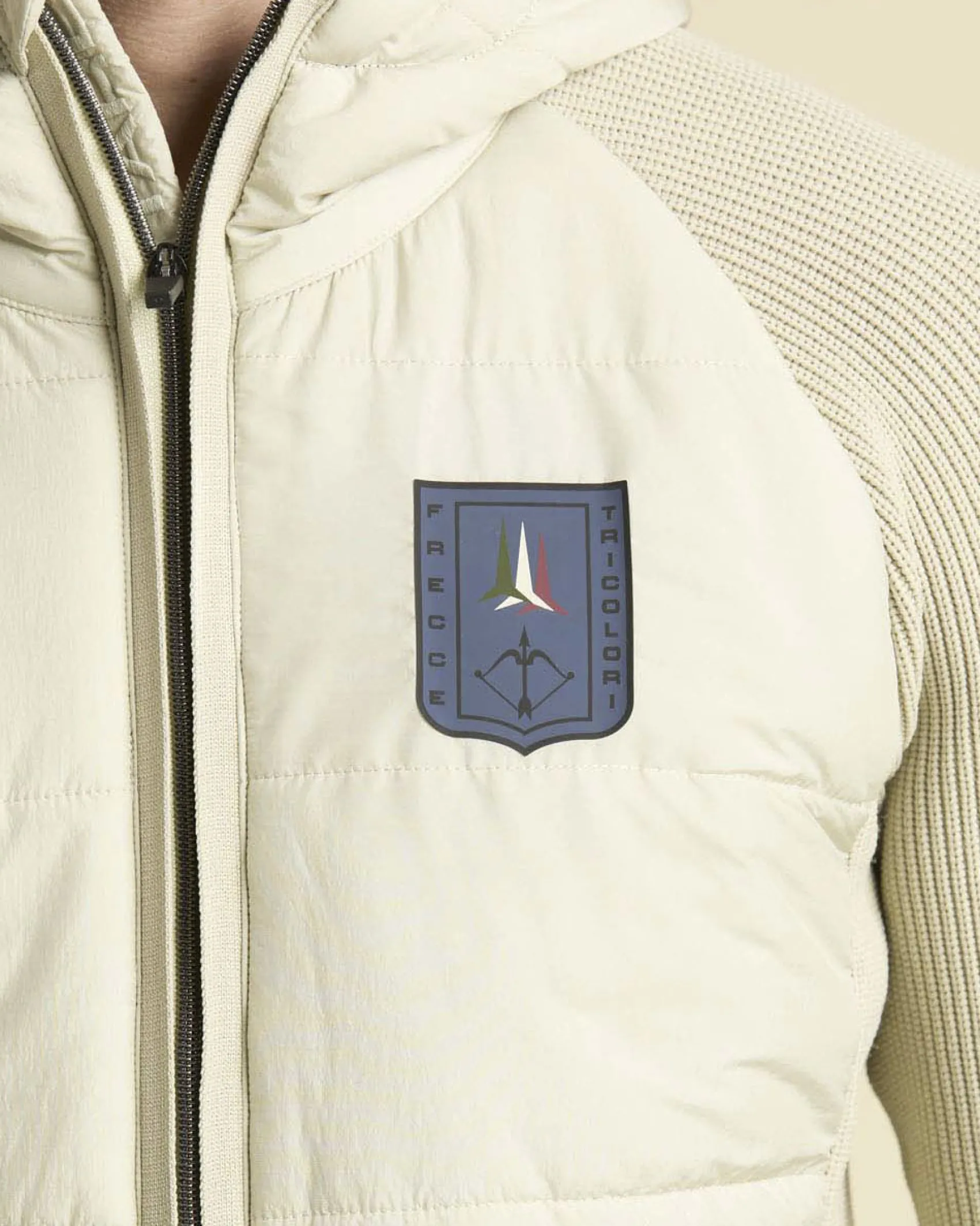 Giubbino Aeronautica Militare bi-tessuto panna e beige con cappuccio