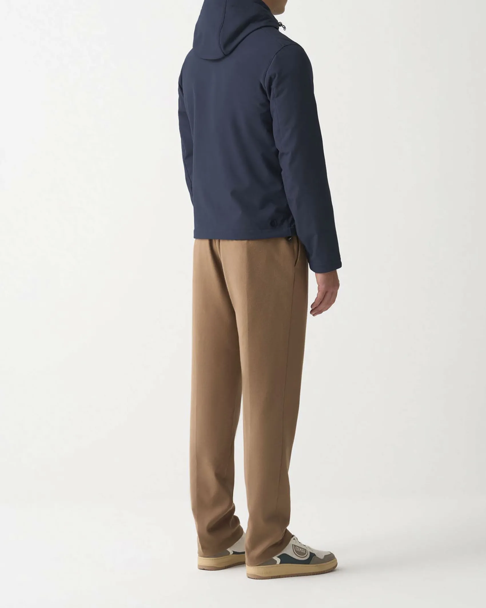 Giubbino Colmar Originals blu in softshell stretch impermeabile con cappuccio fisso