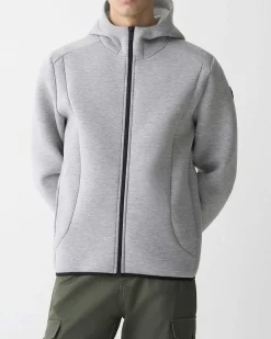 Giubbino Colmar Originals grigio in tessuto stretch simil neoprene con cappuccio